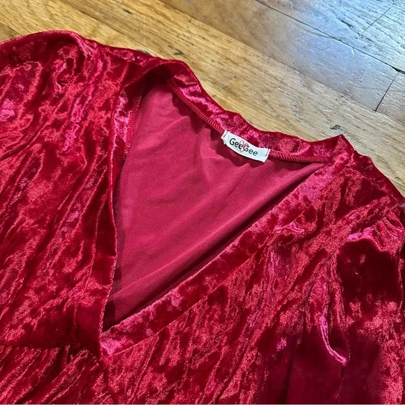 Pinkblush Red Velvet Mini Dress - Picture 4 of 5